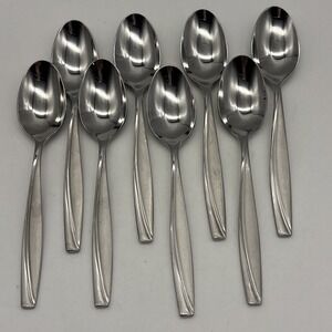 8- Oneida Stainless Camlynn Cleo Frosted Handle Teaspoon Flatware